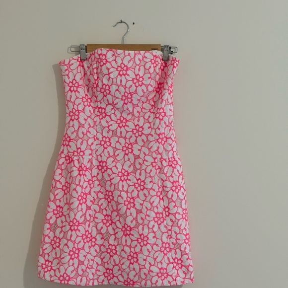 Y2K Era Lilly Pulitzer Vibrant Pink Floral Dress - Picture 1 of 6